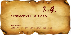 Kratochvilla Géza névjegykártya