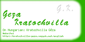 geza kratochvilla business card